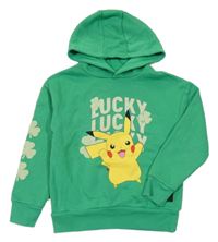 Zelená mikina s Pikachu a kapucí 