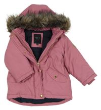 Růžová šusťáková zimní parka s kapucí Name it