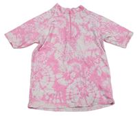 Růžovo-bílé batikované UV tričko Tu