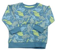 Modrošedá mikina s dinosaury PRIMARK