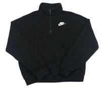 Černá crop mikina s logem Nike