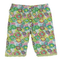 Bílo-barevné květované legínové kraťasy s krajkou Topolino
