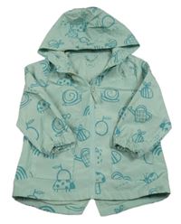 Mátová šusťáková jarní parka s obrázky a kapucí George