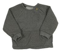 Tmavošedá melírovaná mikina s kapsou a prošíváním George