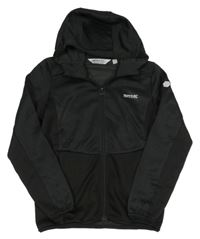 Černo-tmavošedá vzorovaná thermo propínací mikina s kapucí REAGATTA