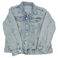 Světlemodrá plísňová riflová bunda s límečkem H&M