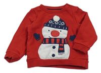 Červená mikina se sněhuláčkem C&A