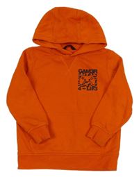 Tmavooranžová mikina s ovladačem a kapsou a kapucí George