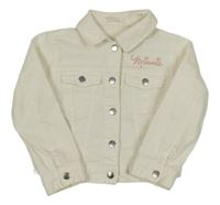 Smetanová riflová crop bunda s Minnie a límečkem H&M