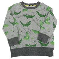 Šedo-tmavošedá melírovaná mikina s krokodýlky George