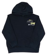 Tmavomodrá mikina s nápisy a kapucí LC WaIKIKI