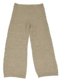 Béžové melírované široké pletené kalhoty se vzorem PRIMARK