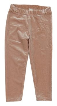 Světlerůžové sametové legíny H&M