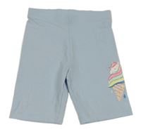 Světlemodré legínové kraťasy se zmrzlinkou/jednorožcem M&S