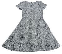 Bílo-černé puntíkované lehké šaty George