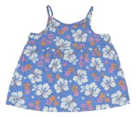 Modrý květovaný top H&M