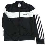 Černo-bílá sportovní propínací funkční mikina Adidas