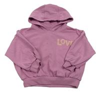 Starorůžová oversize mikina s nápisem a kapucí Matalan