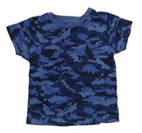Tmavomodré army tričko s dinosaury Matalan