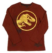 Hnědé triko s dinosaurem - Jurský svět