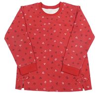Červená mikina se srdíčky a korunkami Matalan