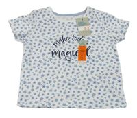 Bílé květované tričko s nápisem Primark