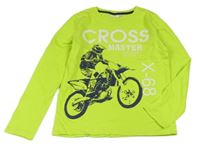 Limetkové triko s motorkářem Kids
