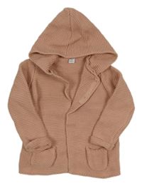 Starorůžový propínací svetr s kapucí M&S