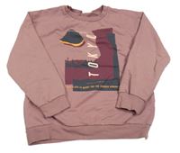 Starorůžová mikina s potiskem DeFacto