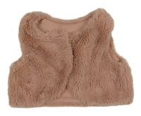 Starorůžová kožešinová podšitá vesta Nutmeg