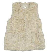 Světlebéžová kožešinová podšitá vesta Zara