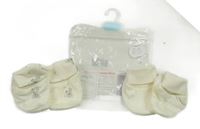 Nové - 2x textilní capáčky - krémové + krémové s myškami