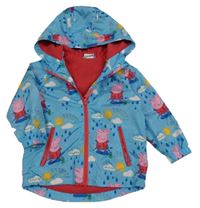 Modrá šusťáková jarní bunda s Tomíkem a kapucí