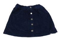 Tmavomodrá manšestrová sukně Topolino