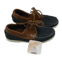 Nové - Antracitovo-hnědé koženkové polobotky vel. 34