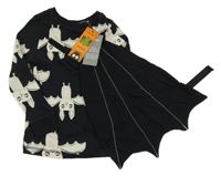 Nové - 2set - Černé triko s netopýry + plášť