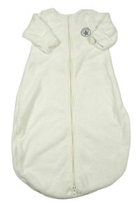 Smetanový chlupatý podšitý spací pytel s nášivkou Ergee