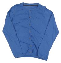 Modrý perforovaný propínací svetr TCM