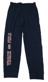 Tmavomodré lehké tepláky s nápisem M&S