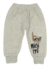 Světlešedé melírované tepláky s Želvou Nnja