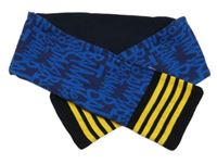 Tmavomodro-černo-žlutá šála s nápisy - Batman George