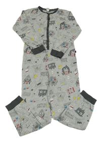 Šedý melírovaný overal s příšerkami C&A