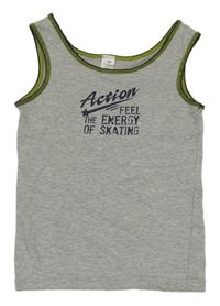 Šedé melírované tílko s nápisem Topolino