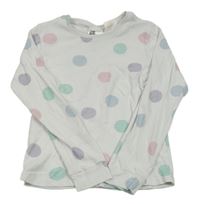 Bílé puntíkaté pyžamové triko H&M