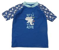 Tmavomodré UV tričko se žraloky