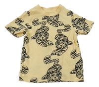 Žluté tričko s kočkami H&M