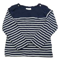 Tmavomodro-bílé pruhované triko Jojo Maman Bébé
