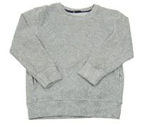 Šedá melírovaná sametová mikina Next