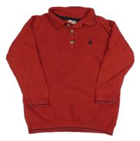 Červený lehký svetr s límečkem F&F