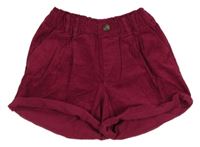 Malinové manšestrové kraťasy Okaidi